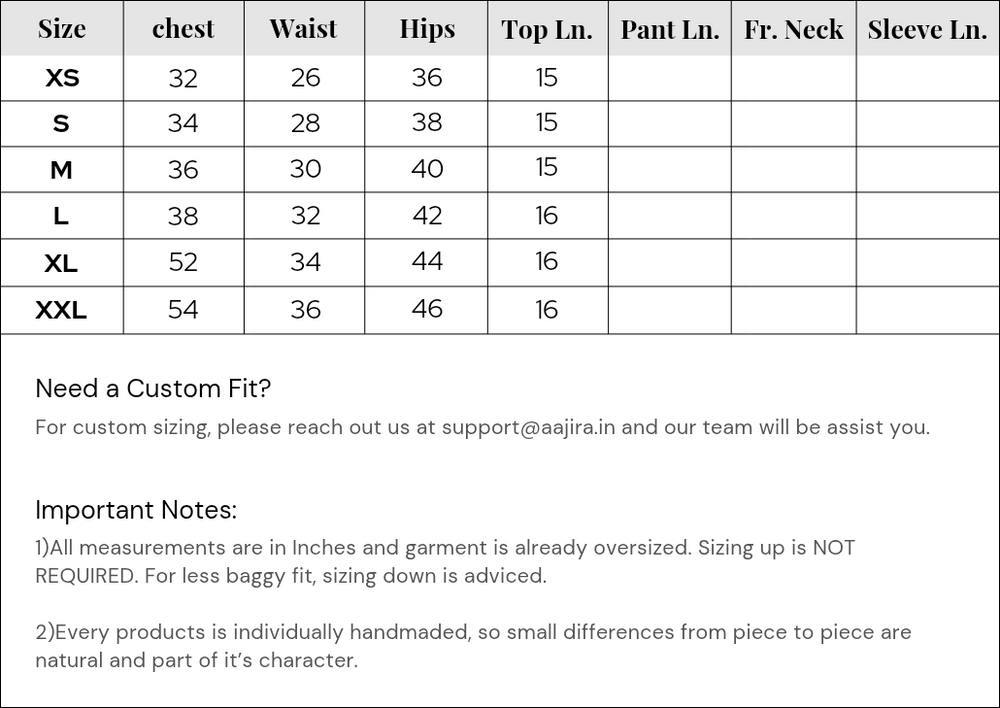 Size Chart
